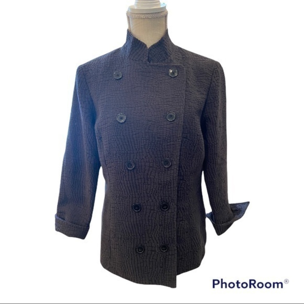 Linea by Louis Dell'Olio Charcoal Jacket with‎ Purple Lining size medium vintage
